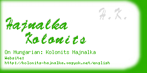 hajnalka kolonits business card